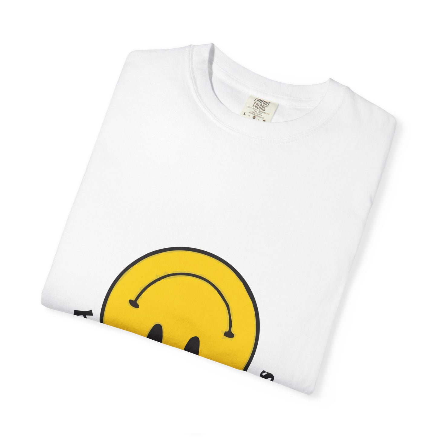 Yellow Smiley Unisex Garment-Dyed T-shirt - snazzymerch