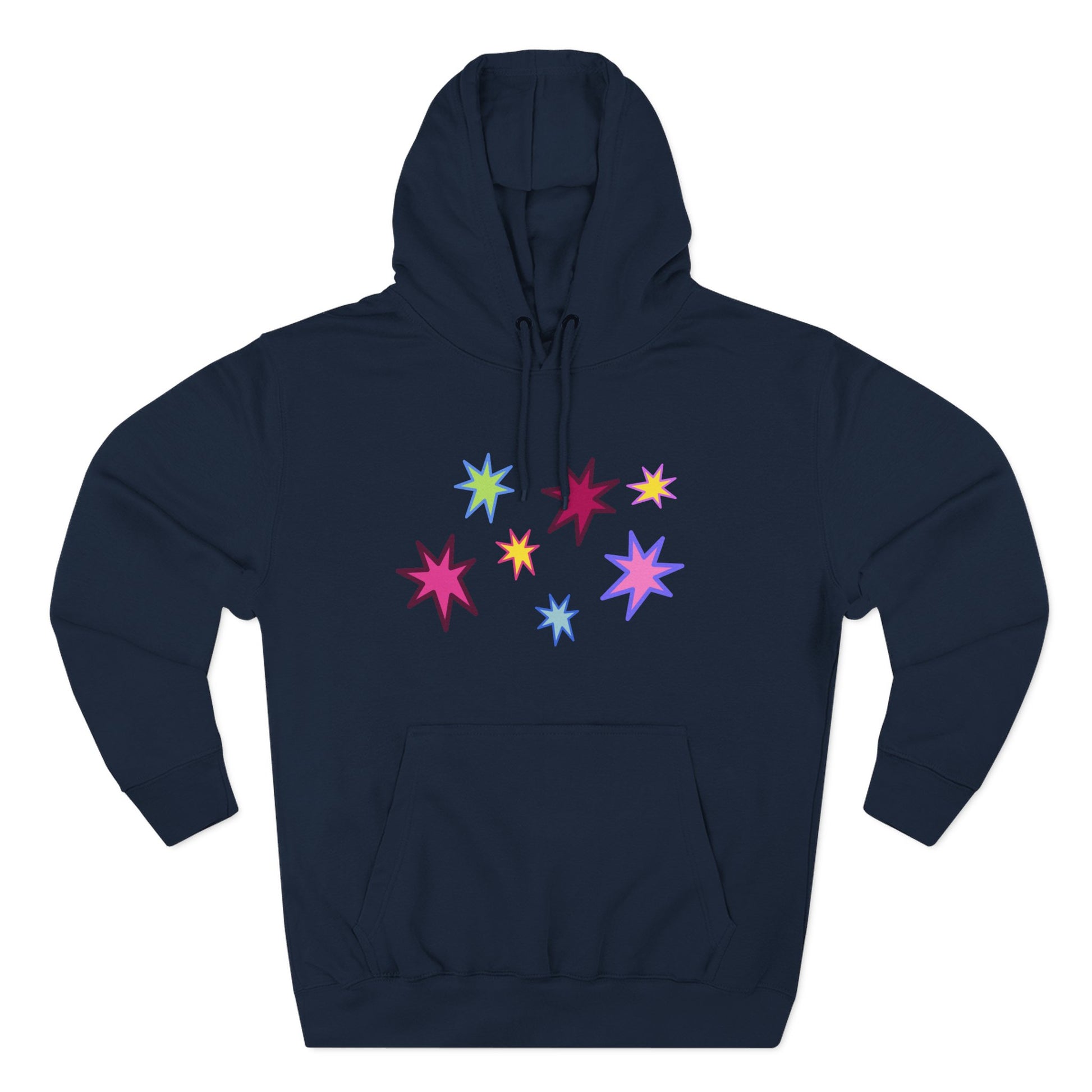 Rainbow Spark Burst Three-Panel Fleece Hoodie - snazzymerch