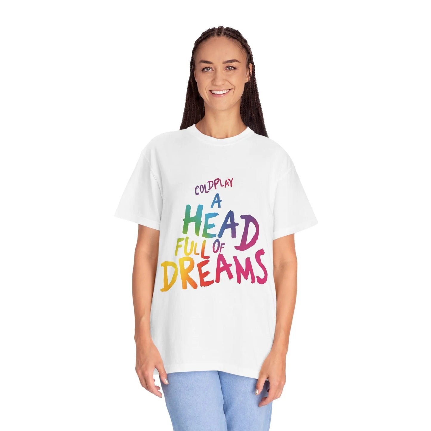 Unisex Garment-Dyed T-Shirt Inspired by Coldplay’s Iconic A Head Full of Dreams Printify