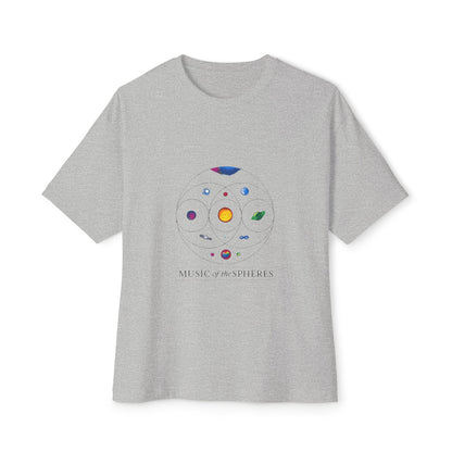 Colorful Planetary Orbit Diagram Unisex Oversized Boxy Tee Printify