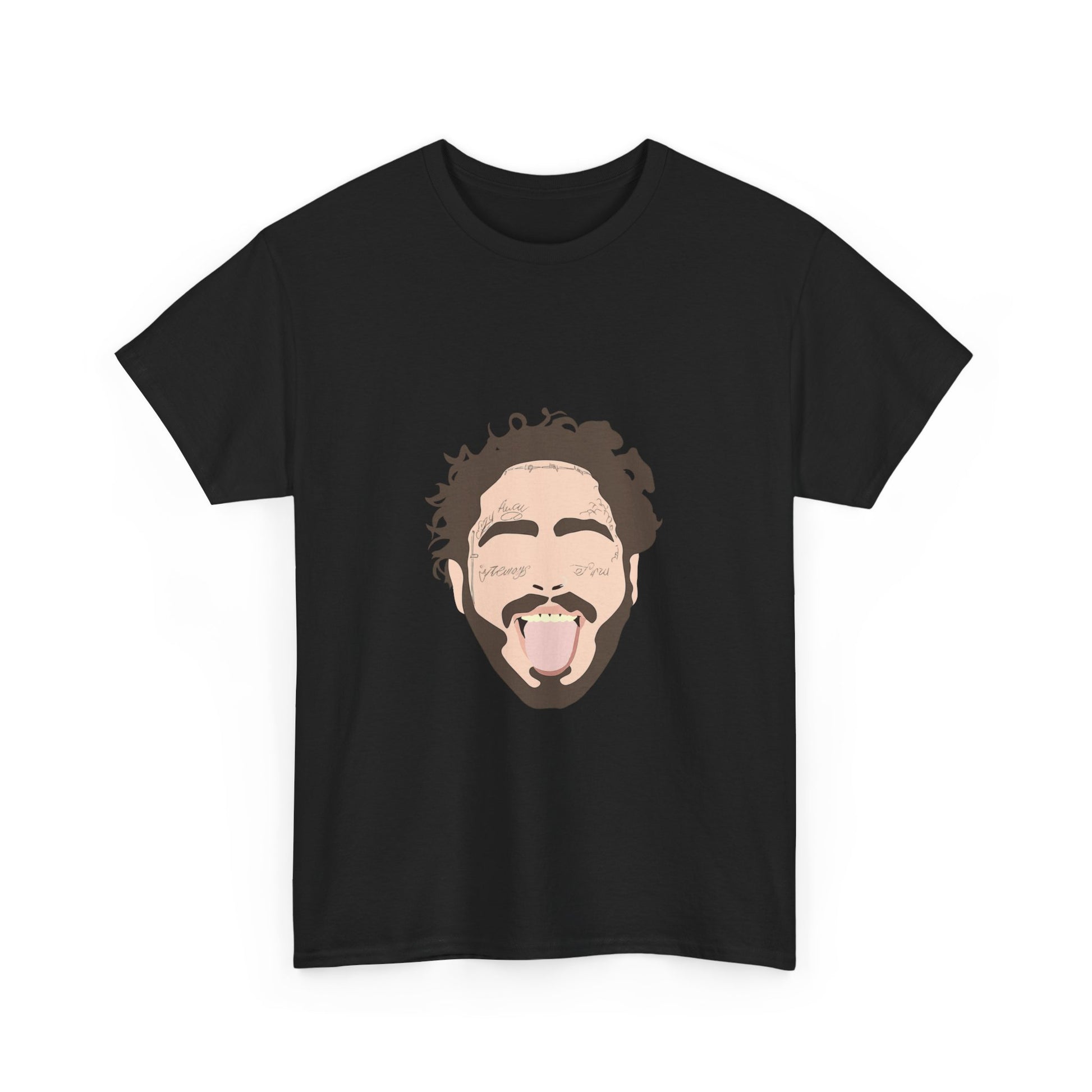 Minimalist Tongue Out Cartoon Face Unisex Heavy cotton Tee Printify