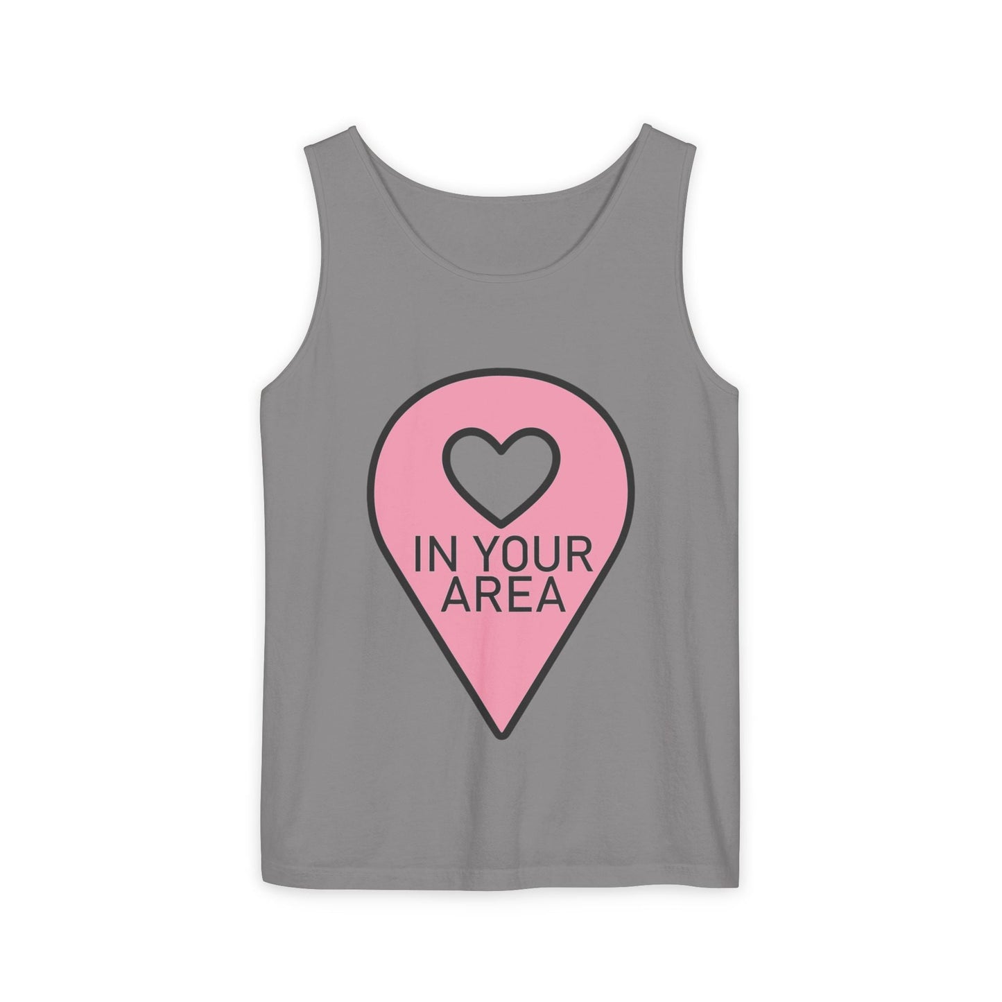 In Your Area Pin Marker – Dyed Tank Top Printify