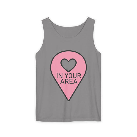 In Your Area Pin Marker – Dyed Tank Top Printify