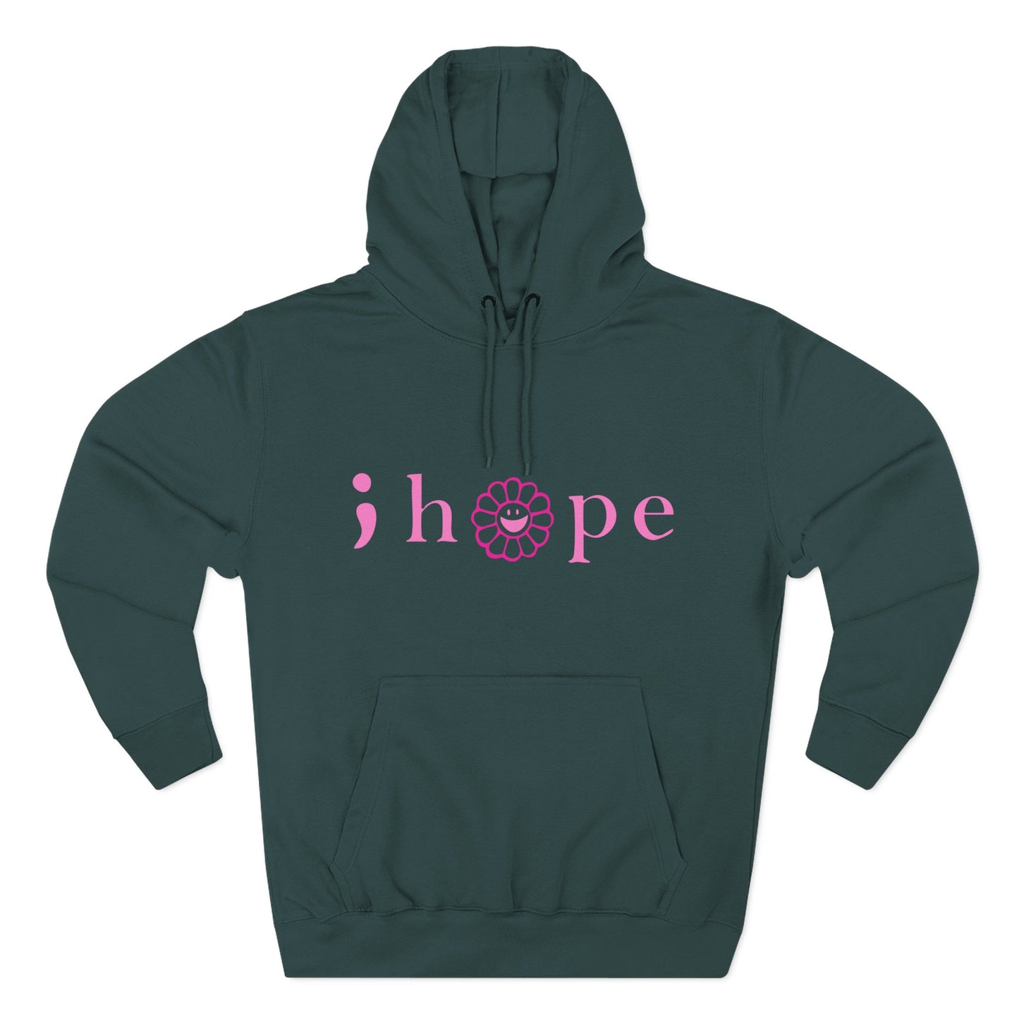 Pink Hope Smile Three-Panel Fleece Hoodie - snazzymerch