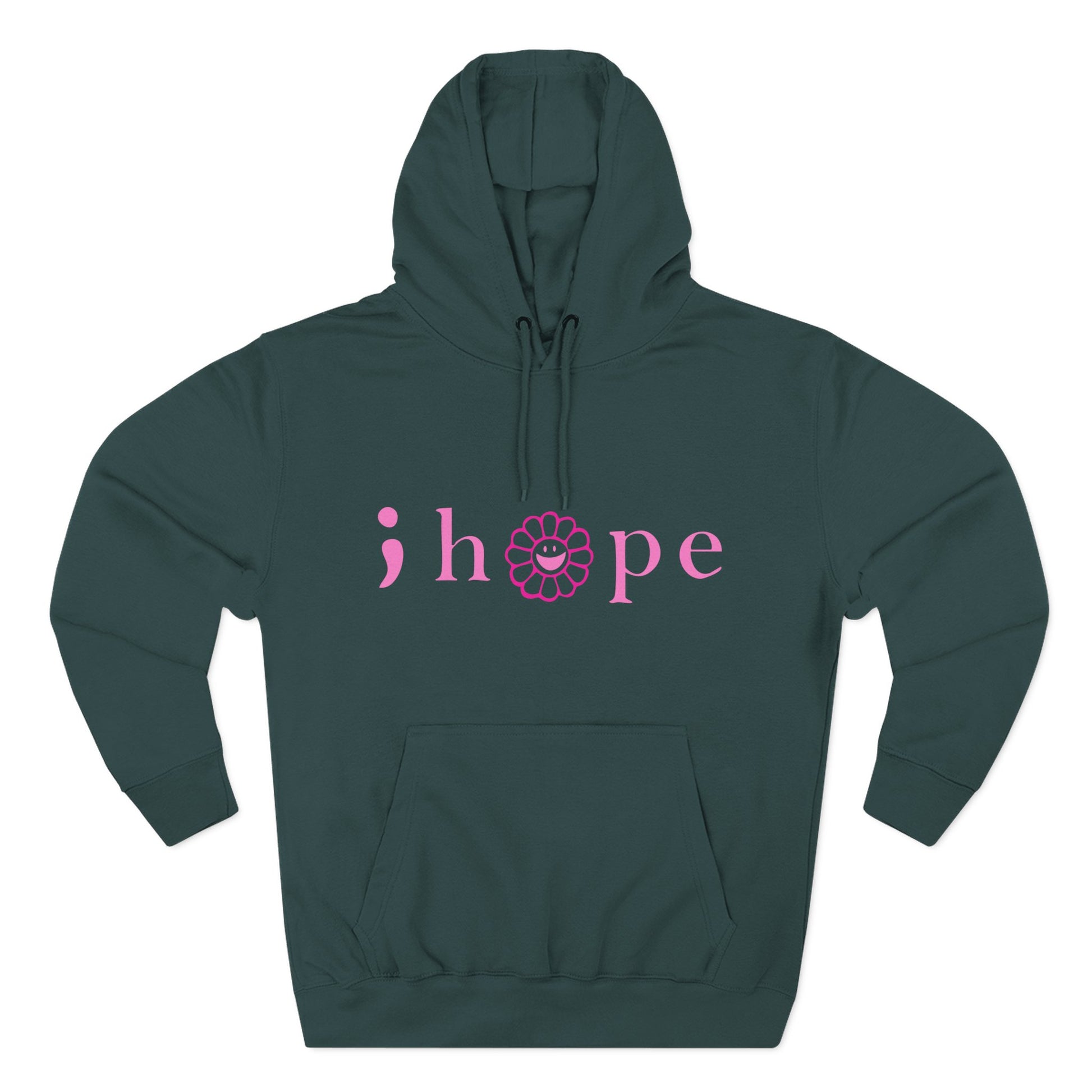 Pink Hope Smile Three-Panel Fleece Hoodie - snazzymerch