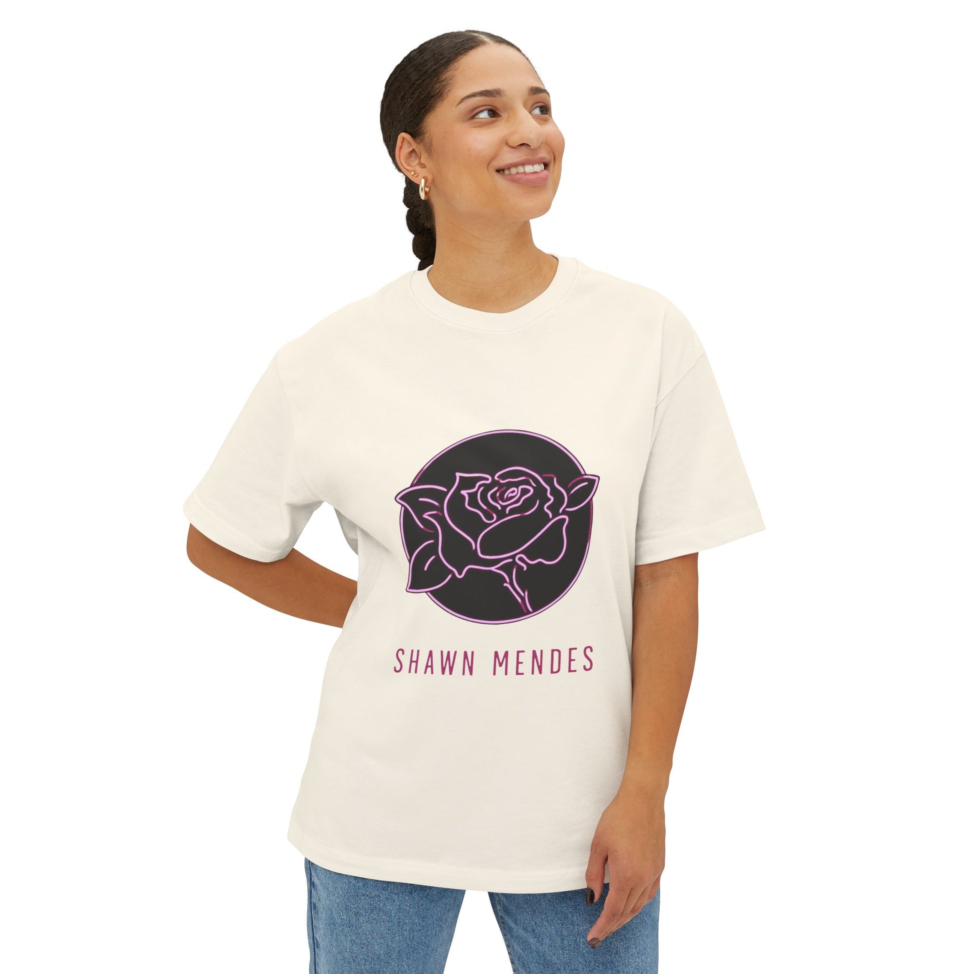 Neon Bloom Unisex Oversized Boxy Tee Printify