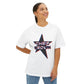 Star Outline Retro Unisex oversized Boxy Tee - snazzymerch