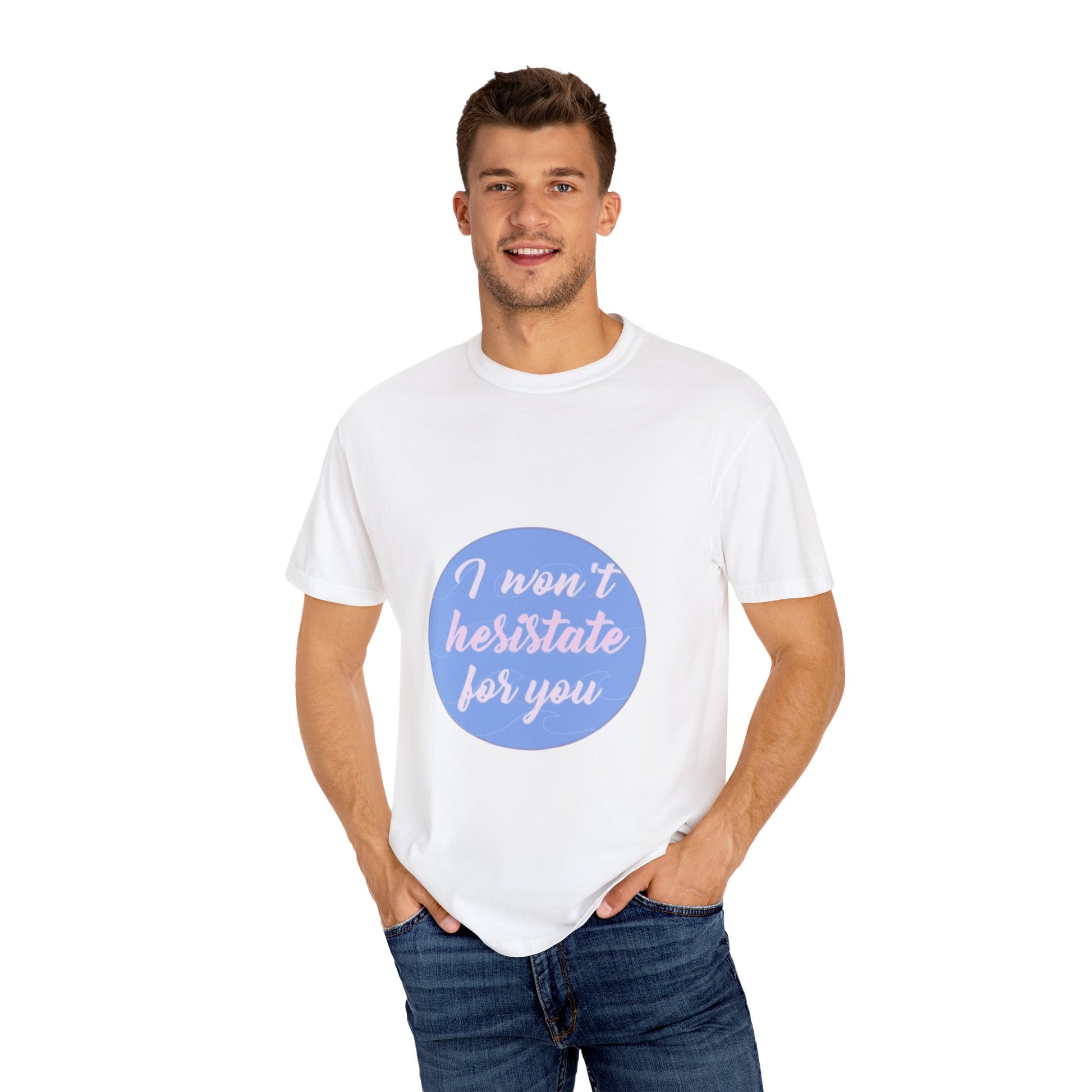 Blue Quote Circle Unisex Garment-Dyed T-shirt - snazzymerch