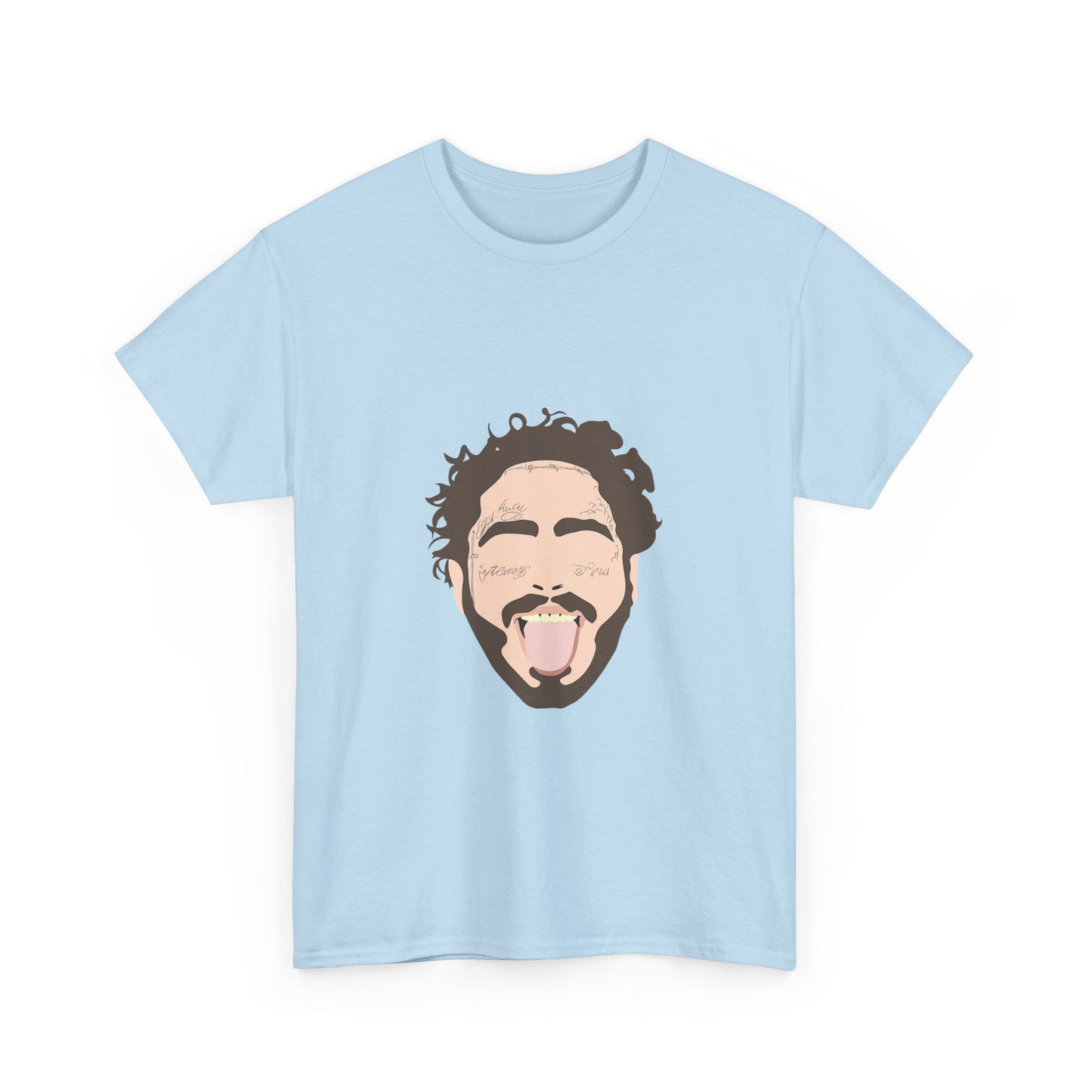 Minimalist Tongue Out Cartoon Face Unisex Heavy cotton Tee Printify
