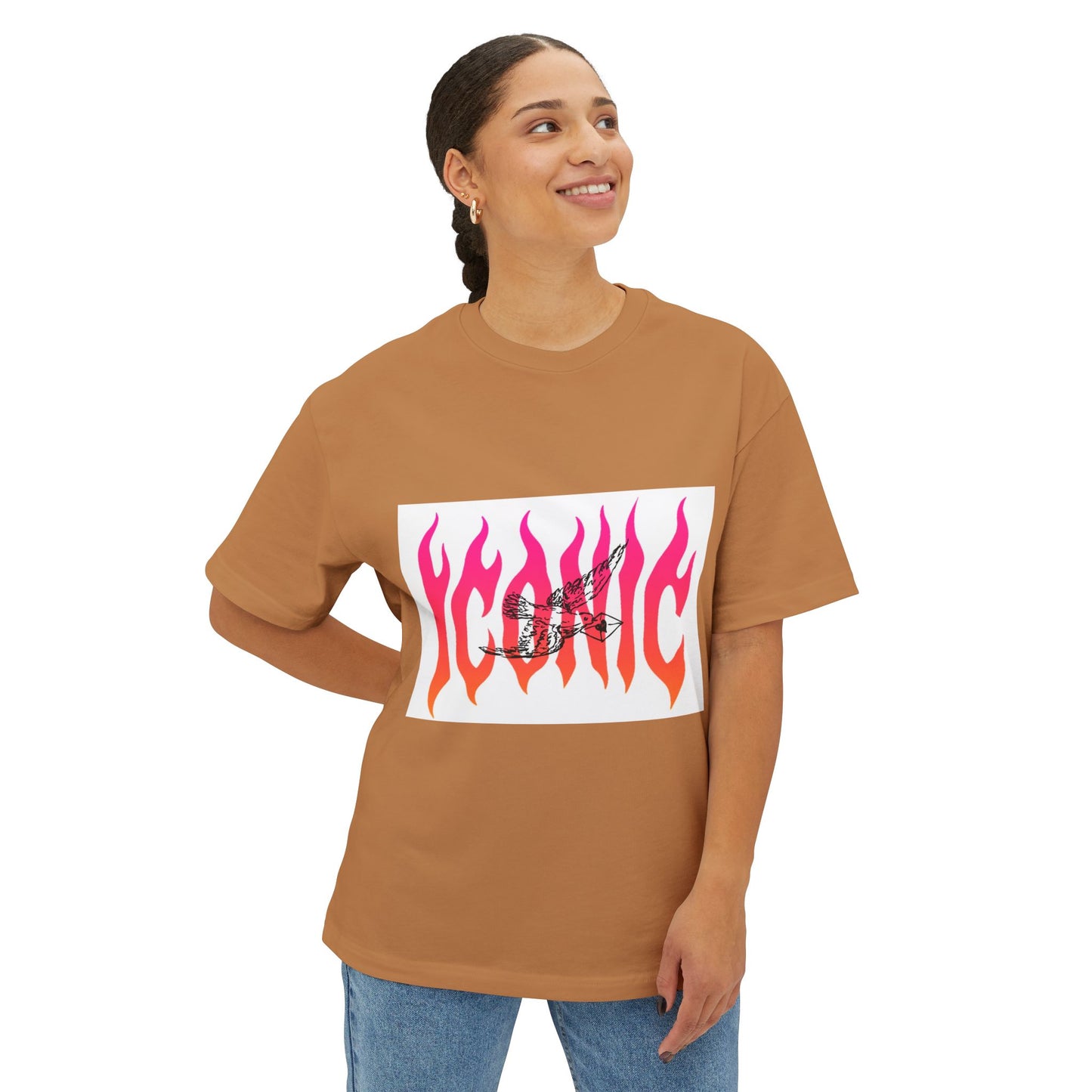 Flame Flight Iconic Unisex Oversized Boxy tee Printify