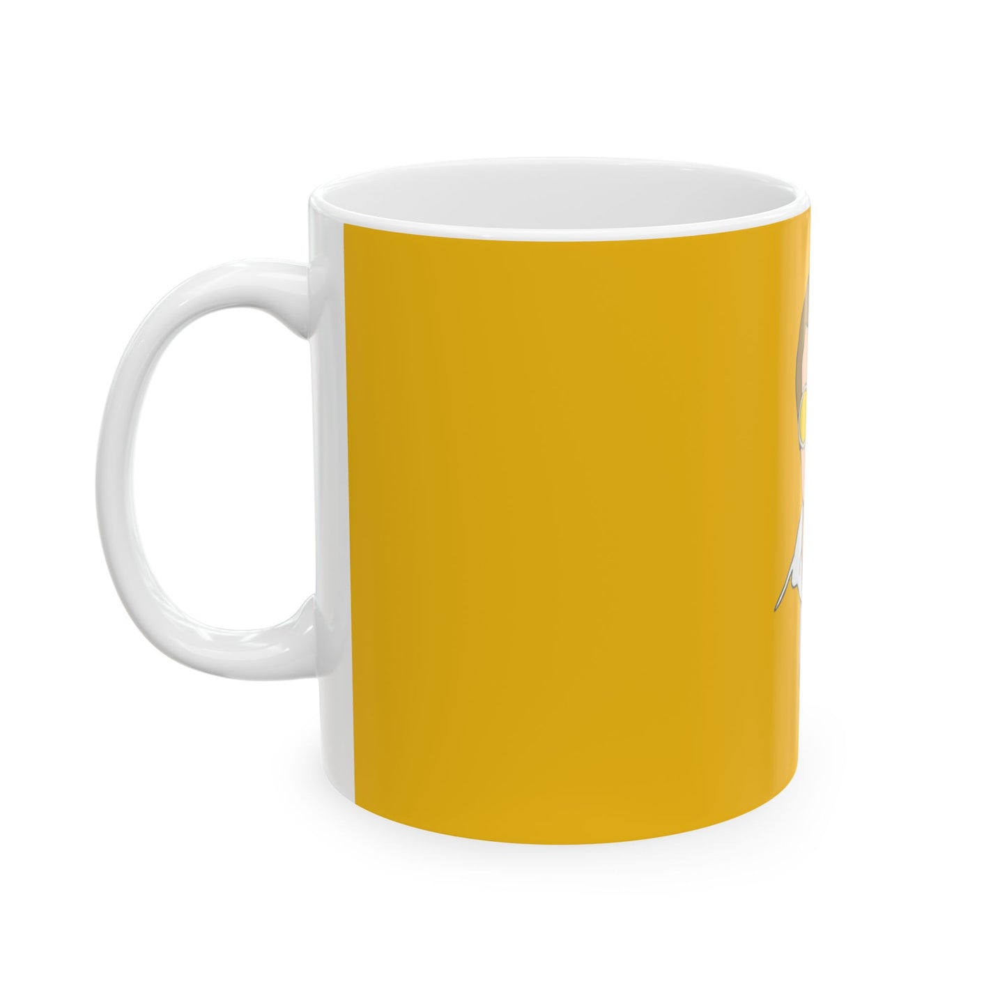 Yellow Glasses Portrait Ceramic Mug, (11oz, 15oz) - snazzymerch