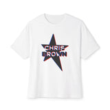 Star Outline Retro Unisex oversized Boxy Tee - snazzymerch