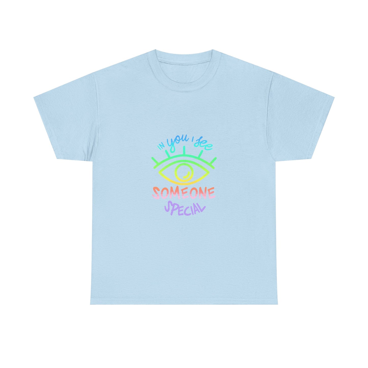 Vibrant Eye and Text Unisex Cotton Tee Printify