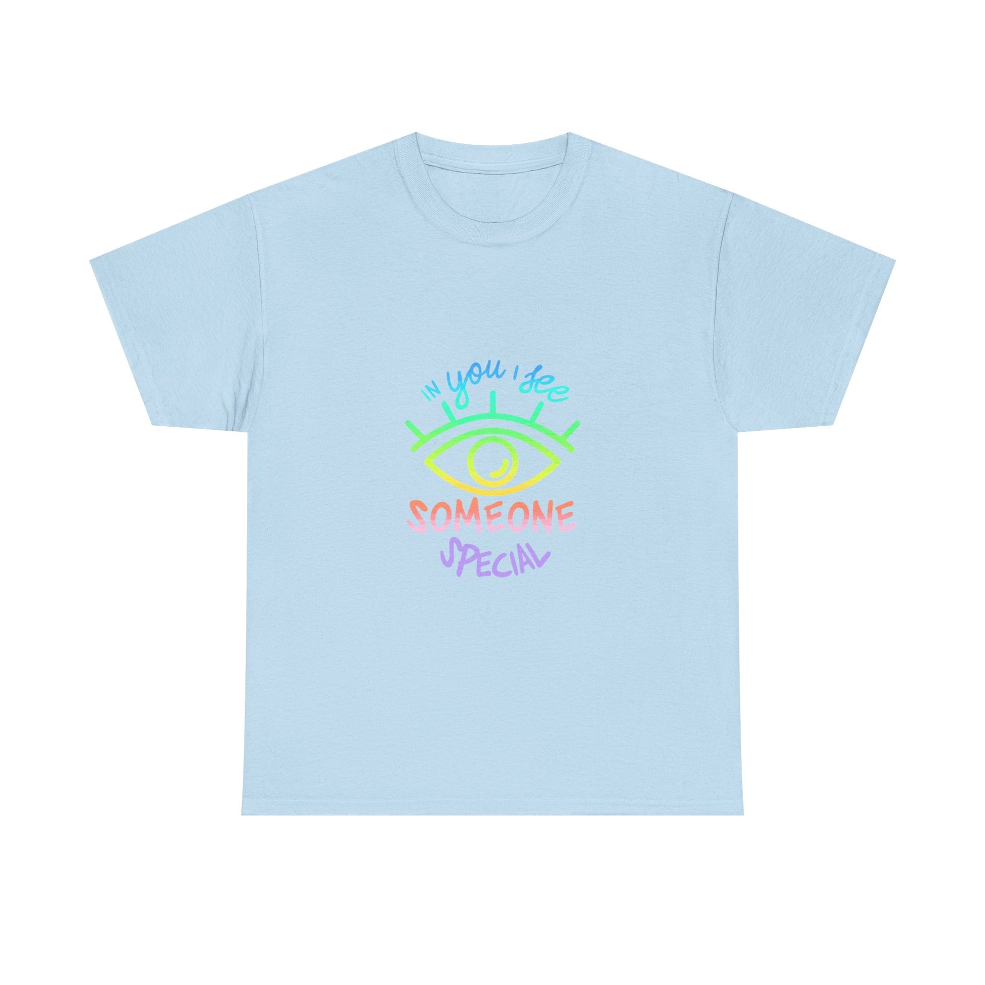 Vibrant Eye and Text Unisex Cotton Tee Printify