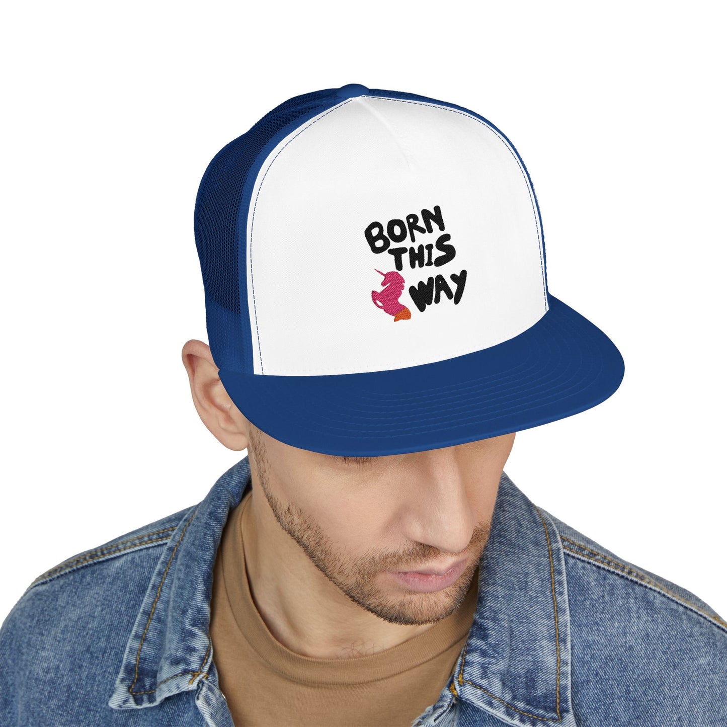 Born This Way Unicorn trucker Cap Printify