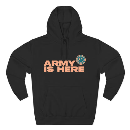 Smiley Army Vibe Three-Panel Fleece Hoodie - snazzymerch