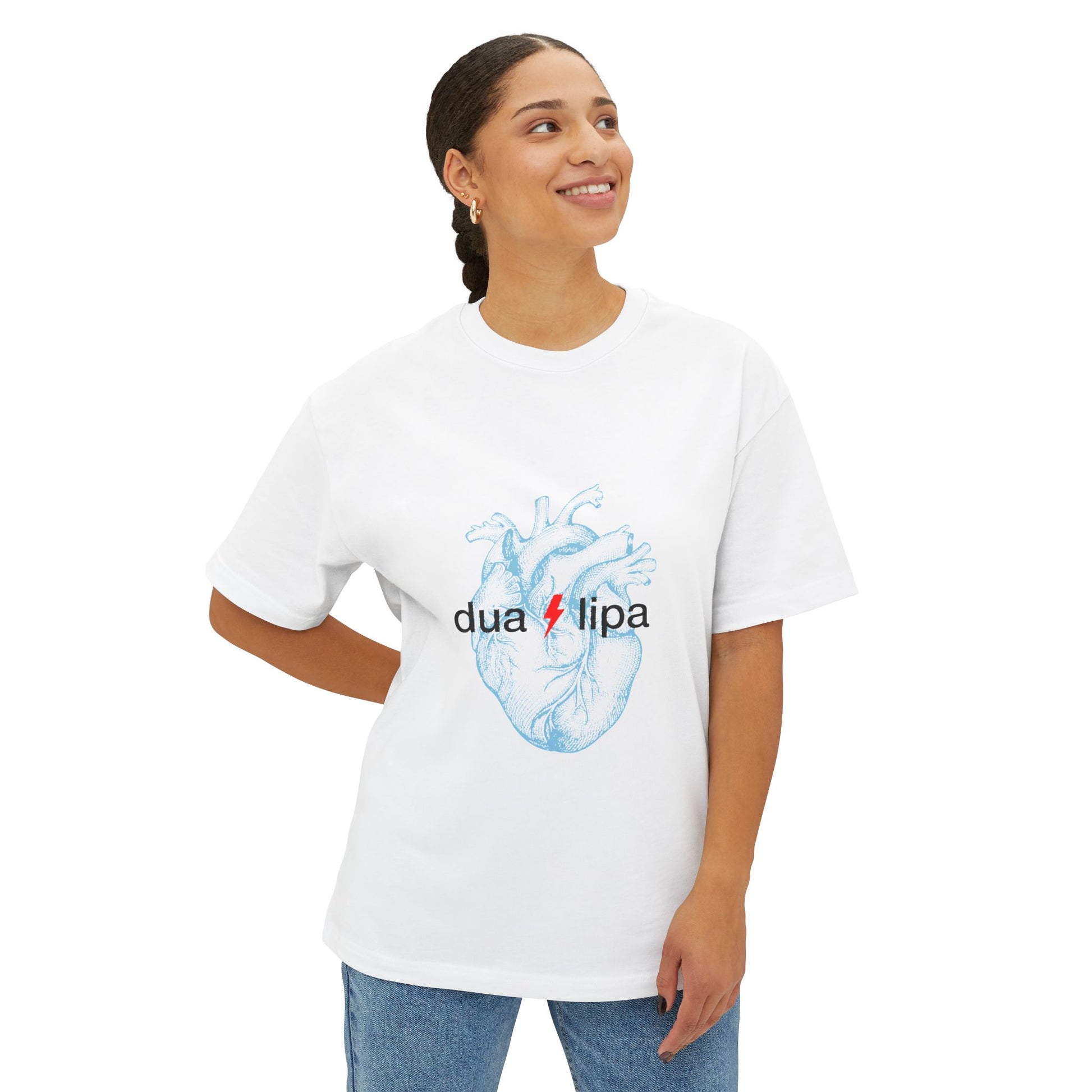 Electro Heart Illustration Unisex Oversized Boxy Tee - snazzymerch