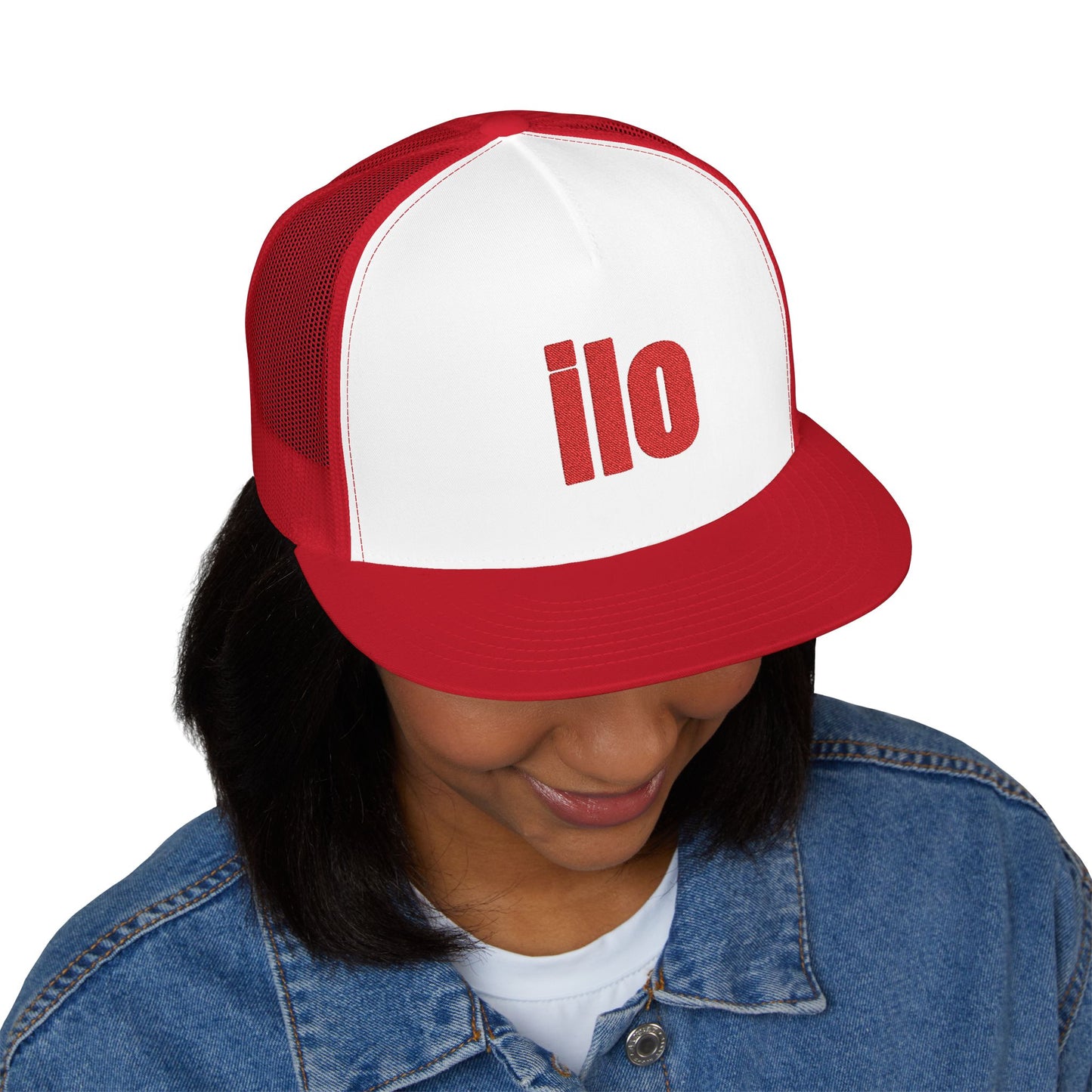 Billie Eilish Inspired Trucker Cap – Bold Red Block Edition Printify