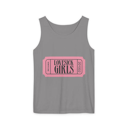 Lovesick Girls Ticket – Dyed Tank Top Printify
