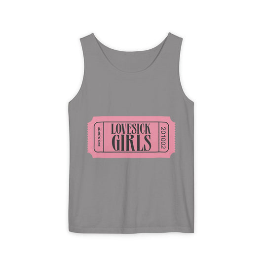 Lovesick Girls Ticket – Dyed Tank Top Printify