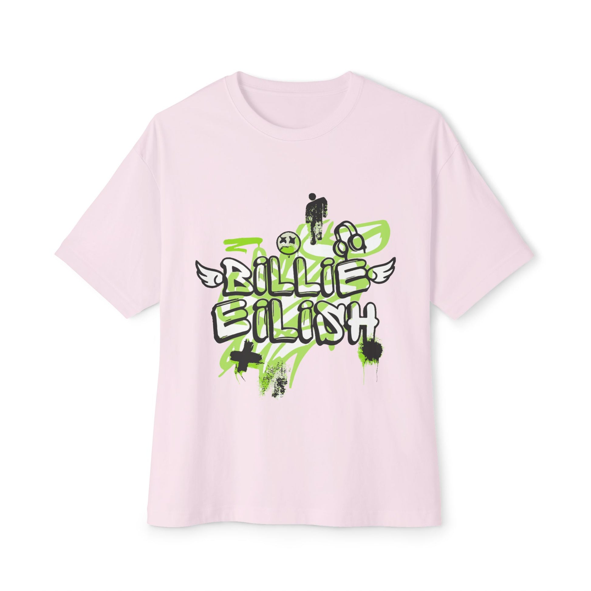 Billie Eilish Inspired Grunge Angel Oversized T-Shirt – Graffiti Streetwear Edition Printify