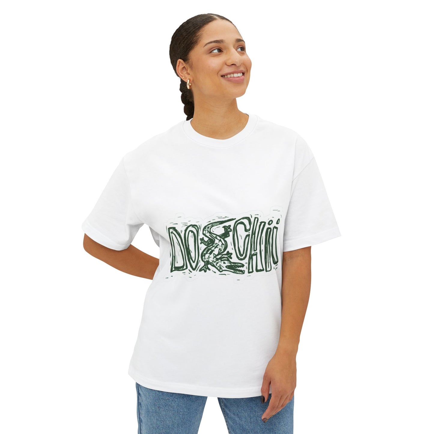 Lizard Lettering Unisex Oversized Boxy Tee - snazzymerch