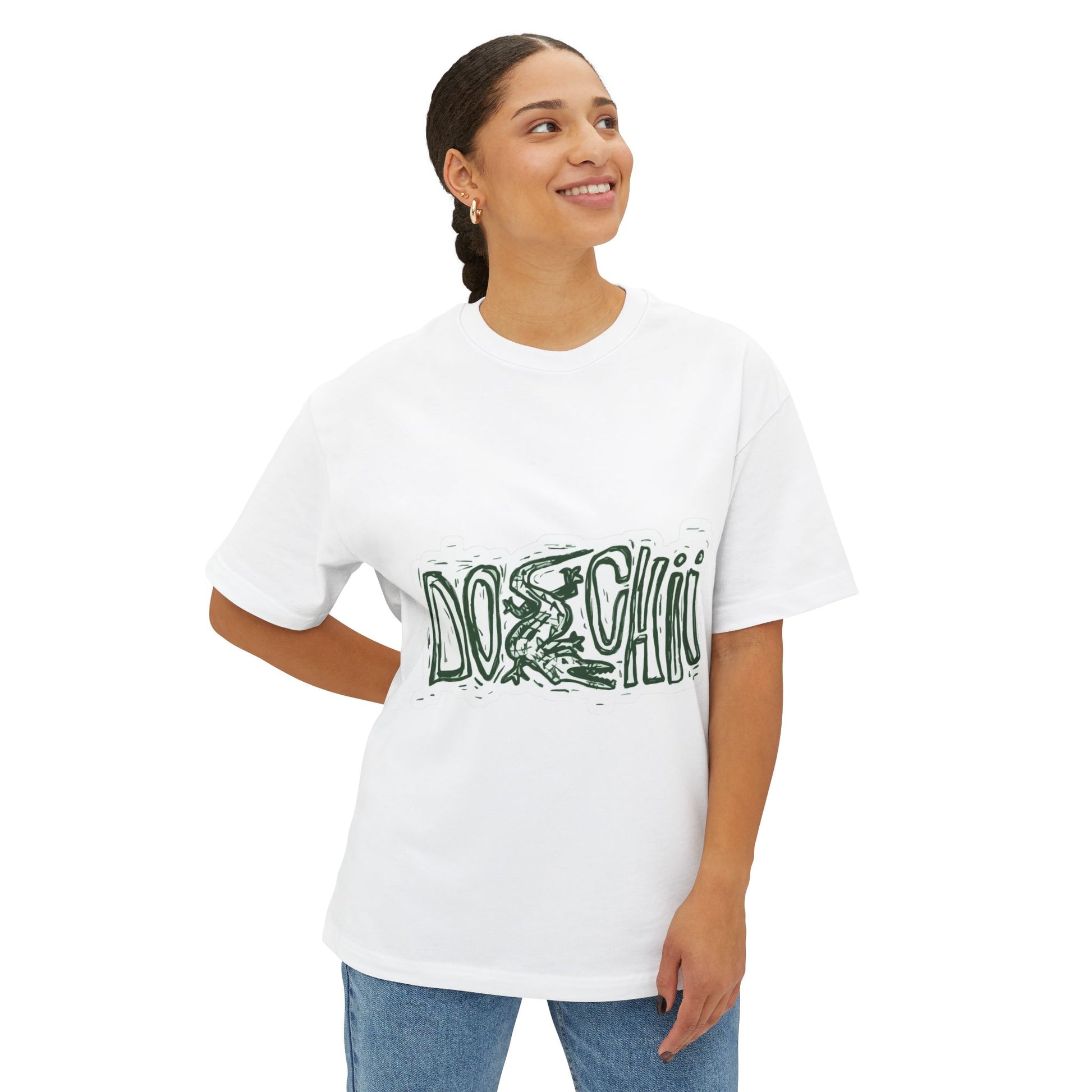 Lizard Lettering Unisex Oversized Boxy Tee - snazzymerch
