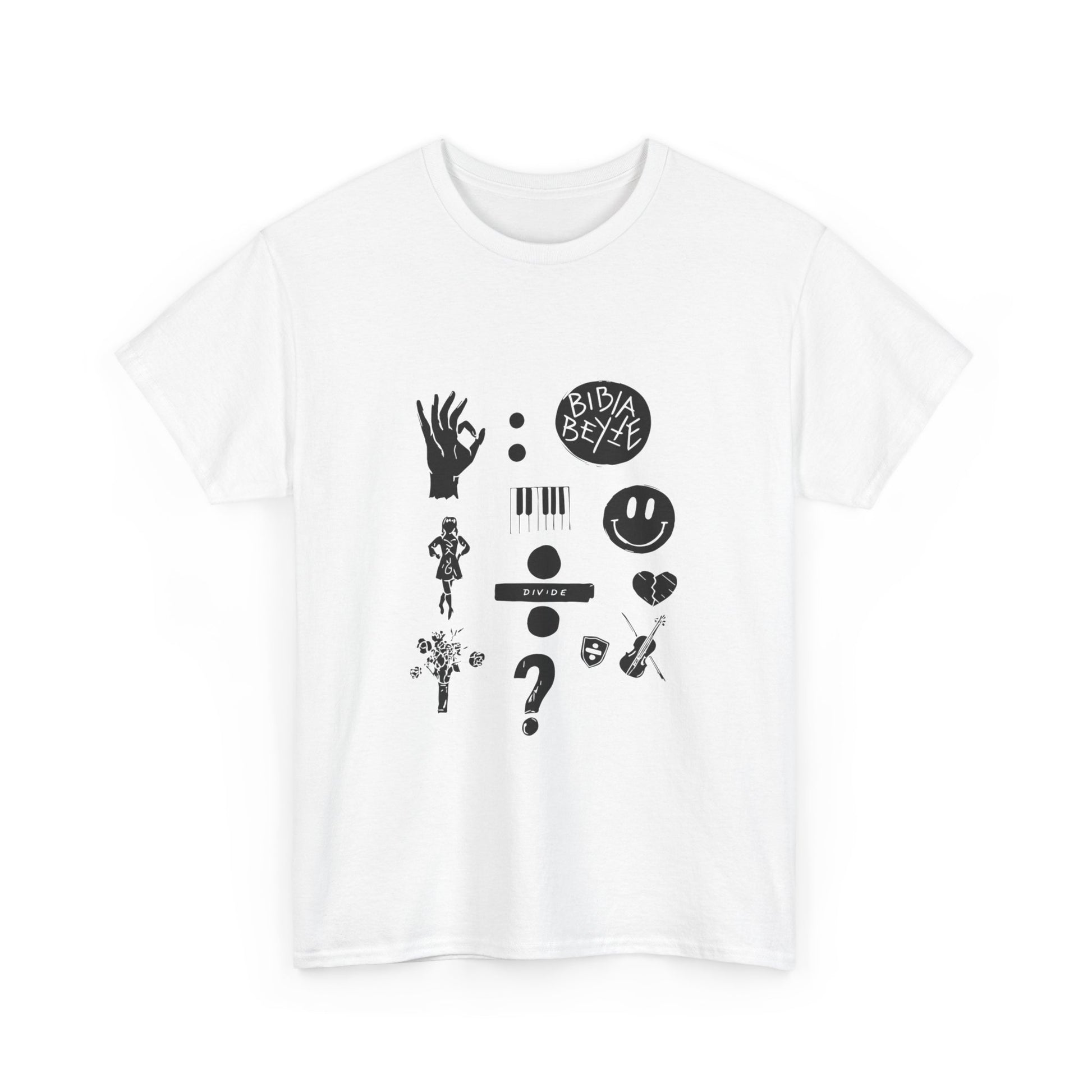 Ocean Wave with Heart Outline Unisex Heavy Cotton Tee Printify