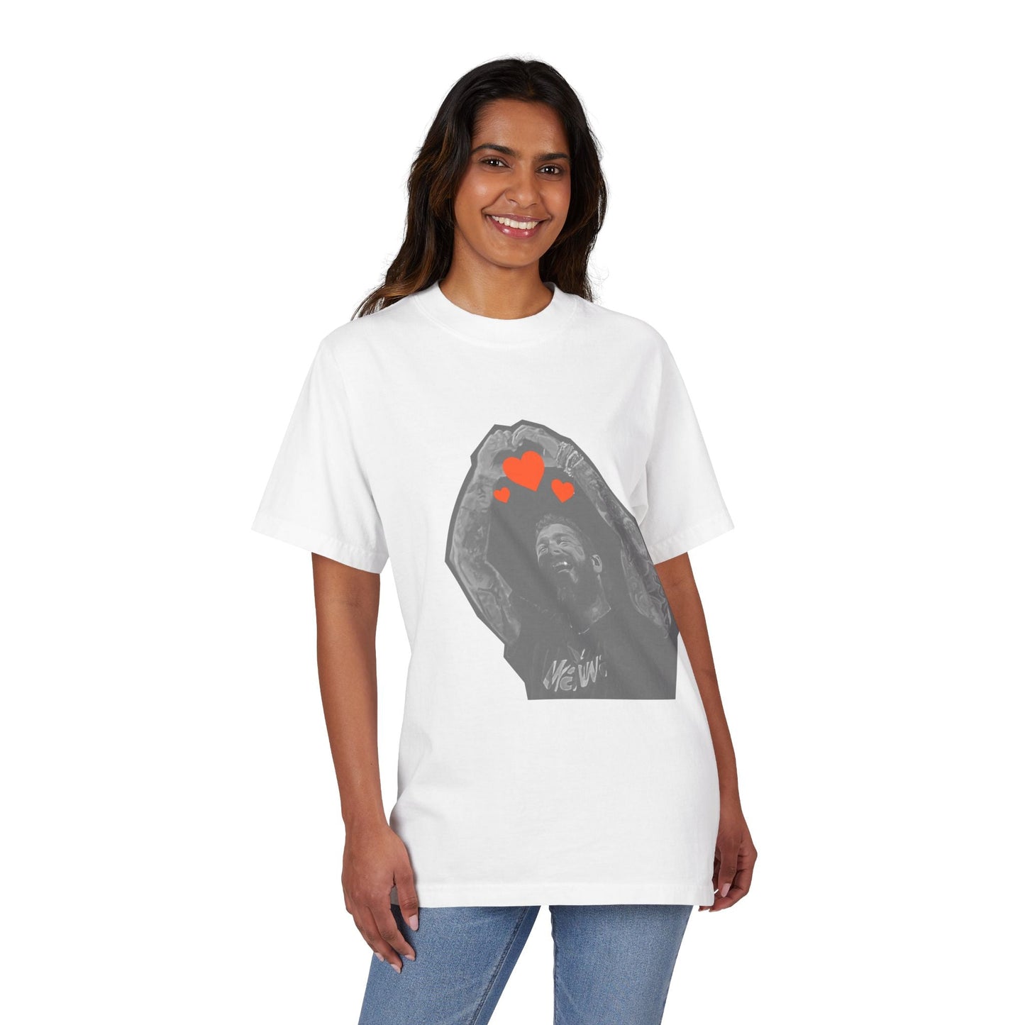 Unisex Garment-Dyed Drop-Shoulder T-Shirt – Post Malone Heartfelt Wishes Printify