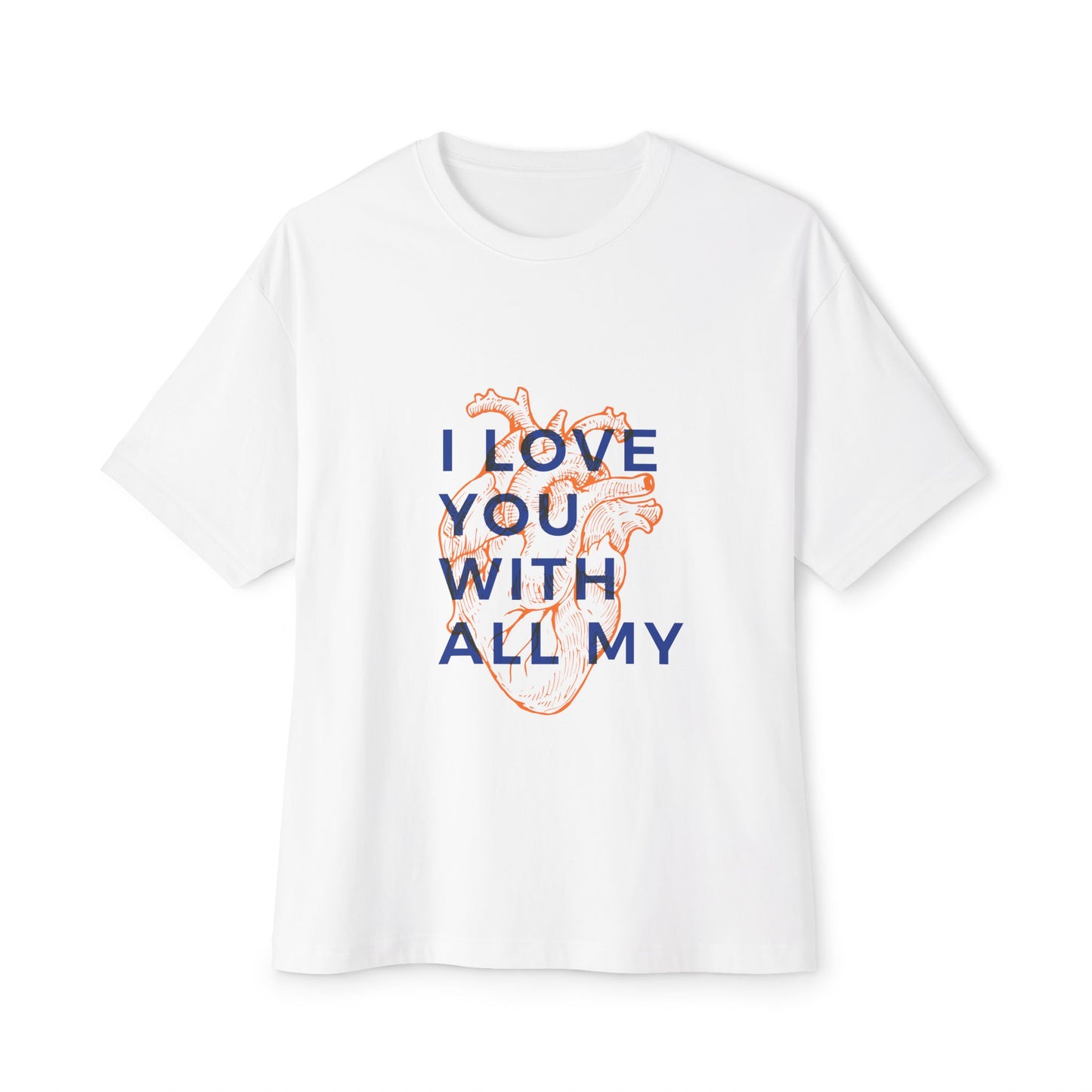 All My Heart Anatomical Art Unisex Oversized Boxy Tee - snazzymerch