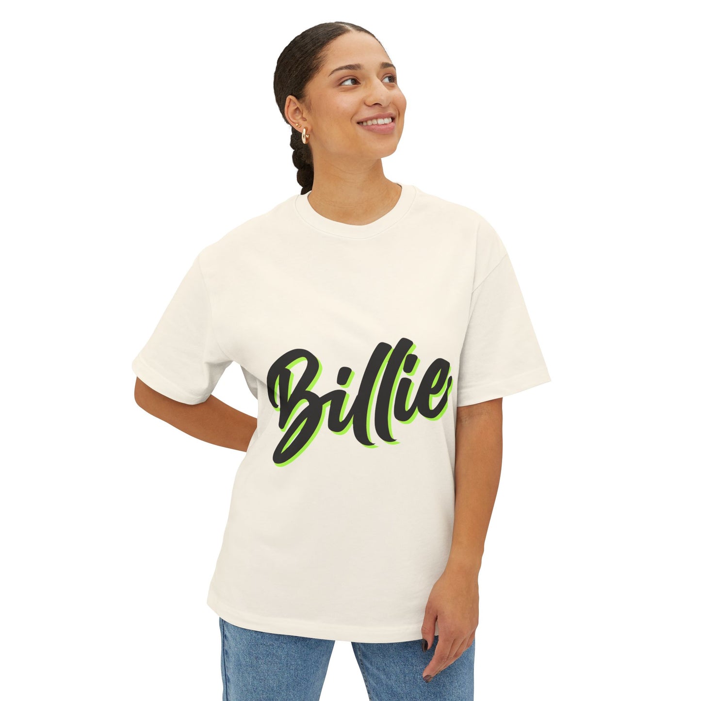 Billie Eilish Inspired Oversized T-Shirt – Electric Script Vibes Edition Printify