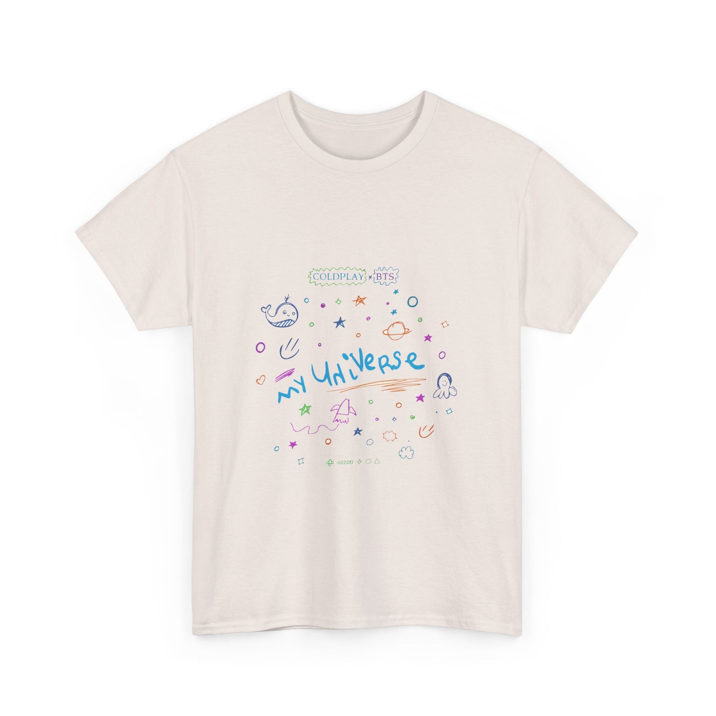 Neon Space Doodles Unisex Cotton Tee Printify