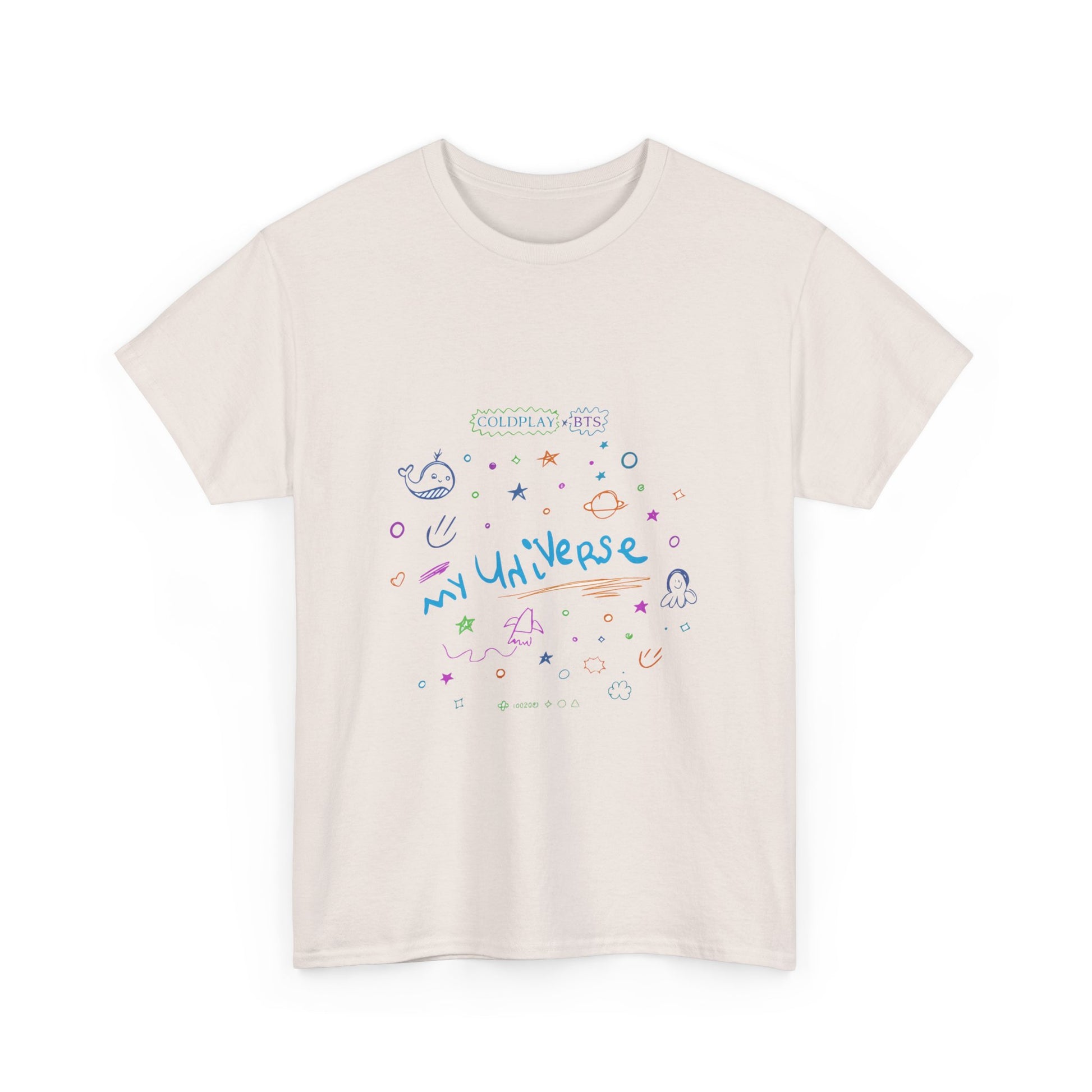 Neon Space Doodles Unisex Cotton Tee Printify