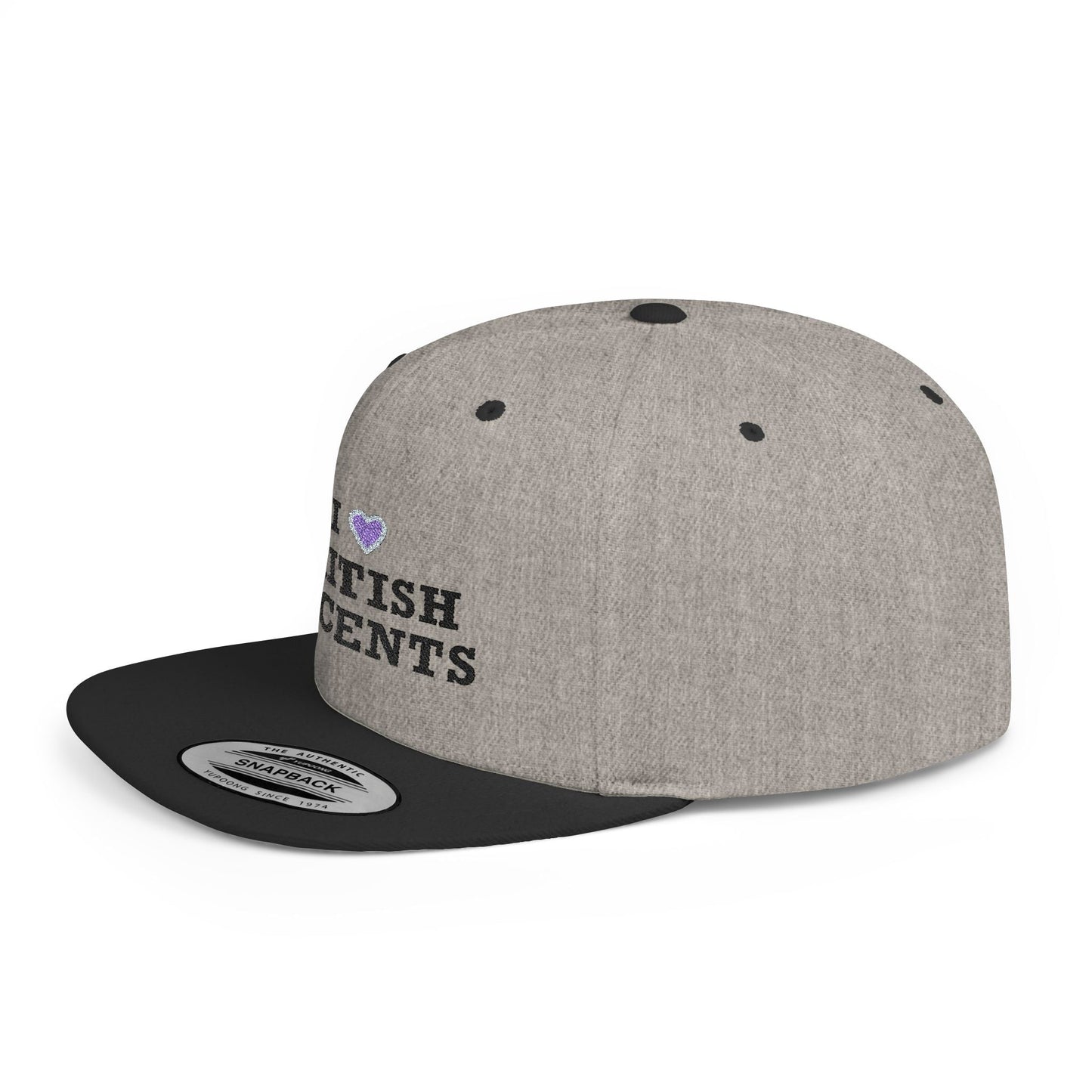 I Love British Accents - Flat Bill Snapback Printify