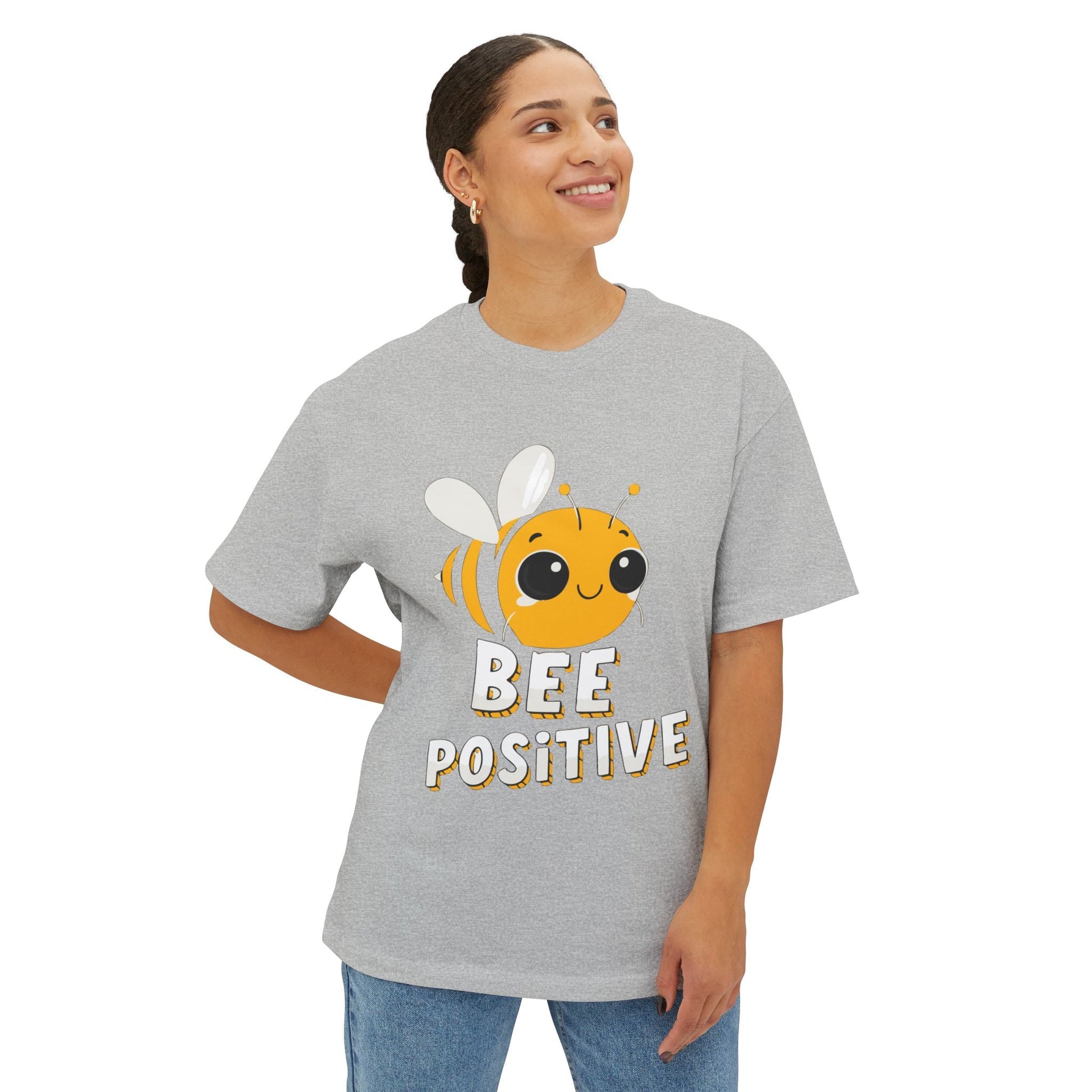 Oversized boxy Tee – Snazzy Bee positive Edition Printify