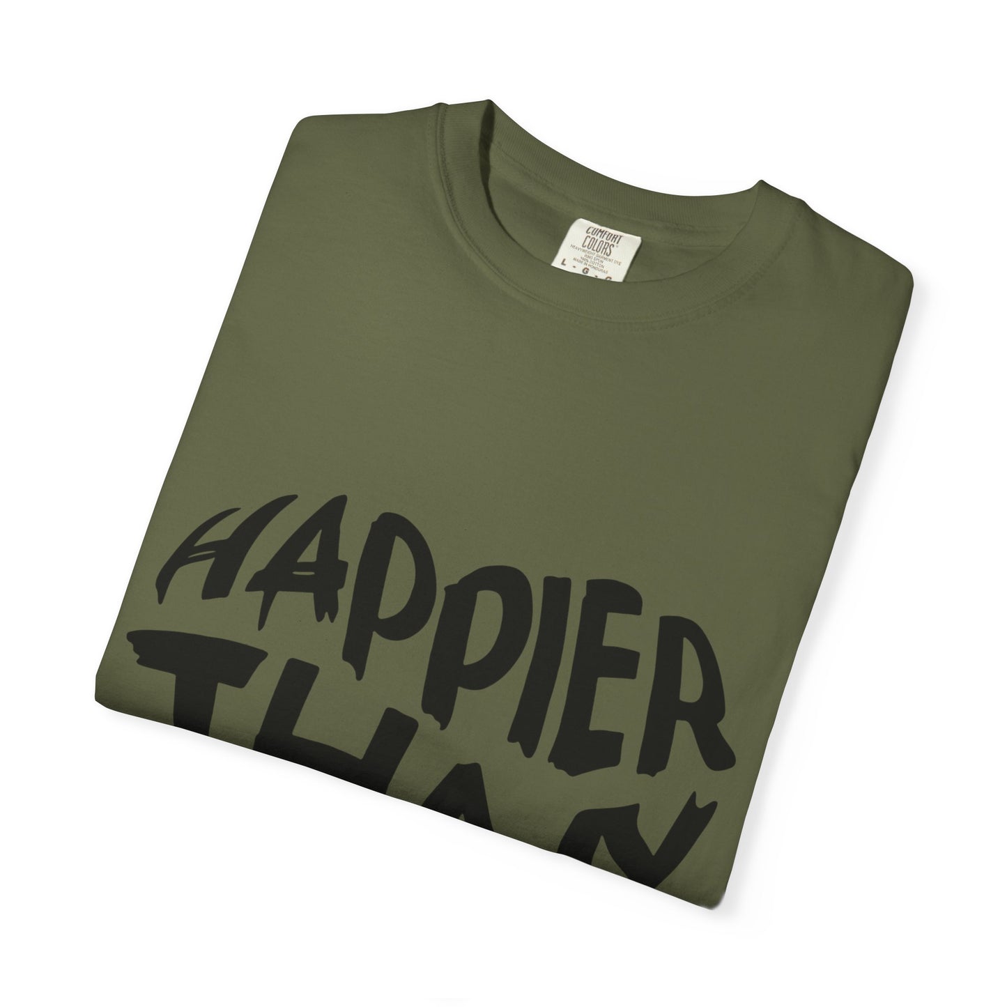 Billie Eilish Inspired Dyed T-shirt – Happier Heart Lettering Edition Printify
