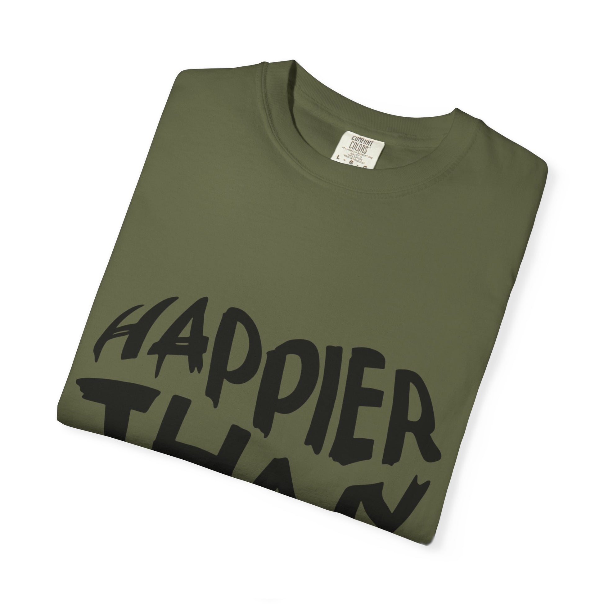 Billie Eilish Inspired Dyed T-shirt – Happier Heart Lettering Edition Printify
