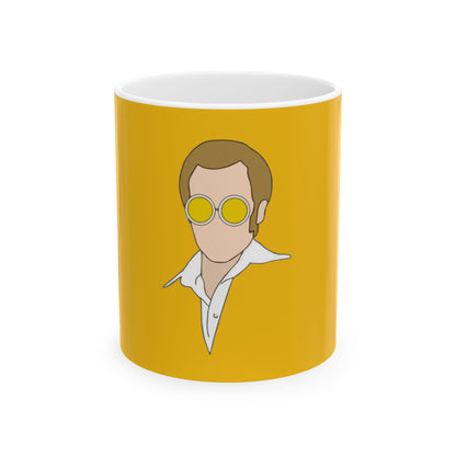 Yellow Glasses Portrait Ceramic Mug, (11oz, 15oz) - snazzymerch