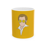 Yellow Glasses Portrait Ceramic Mug, (11oz, 15oz) - snazzymerch
