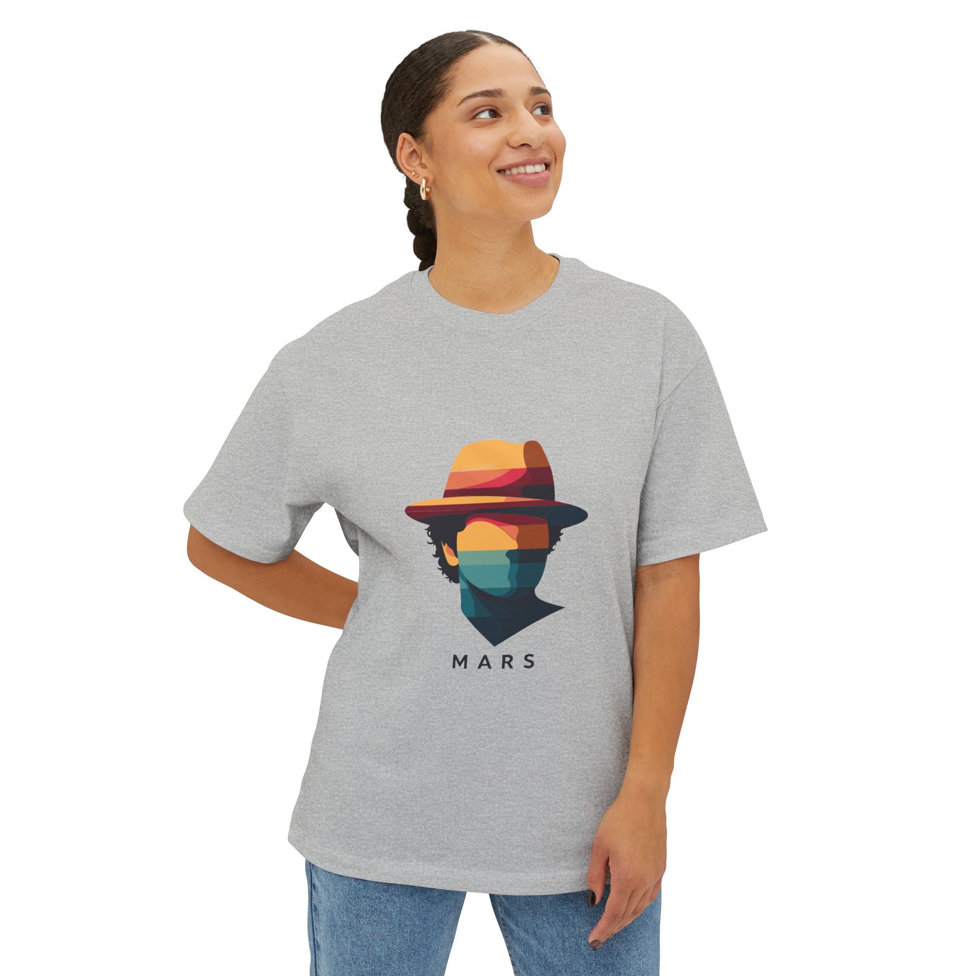 Funk Shadow Portrait Unisex Oversized Boxy Tee Printify