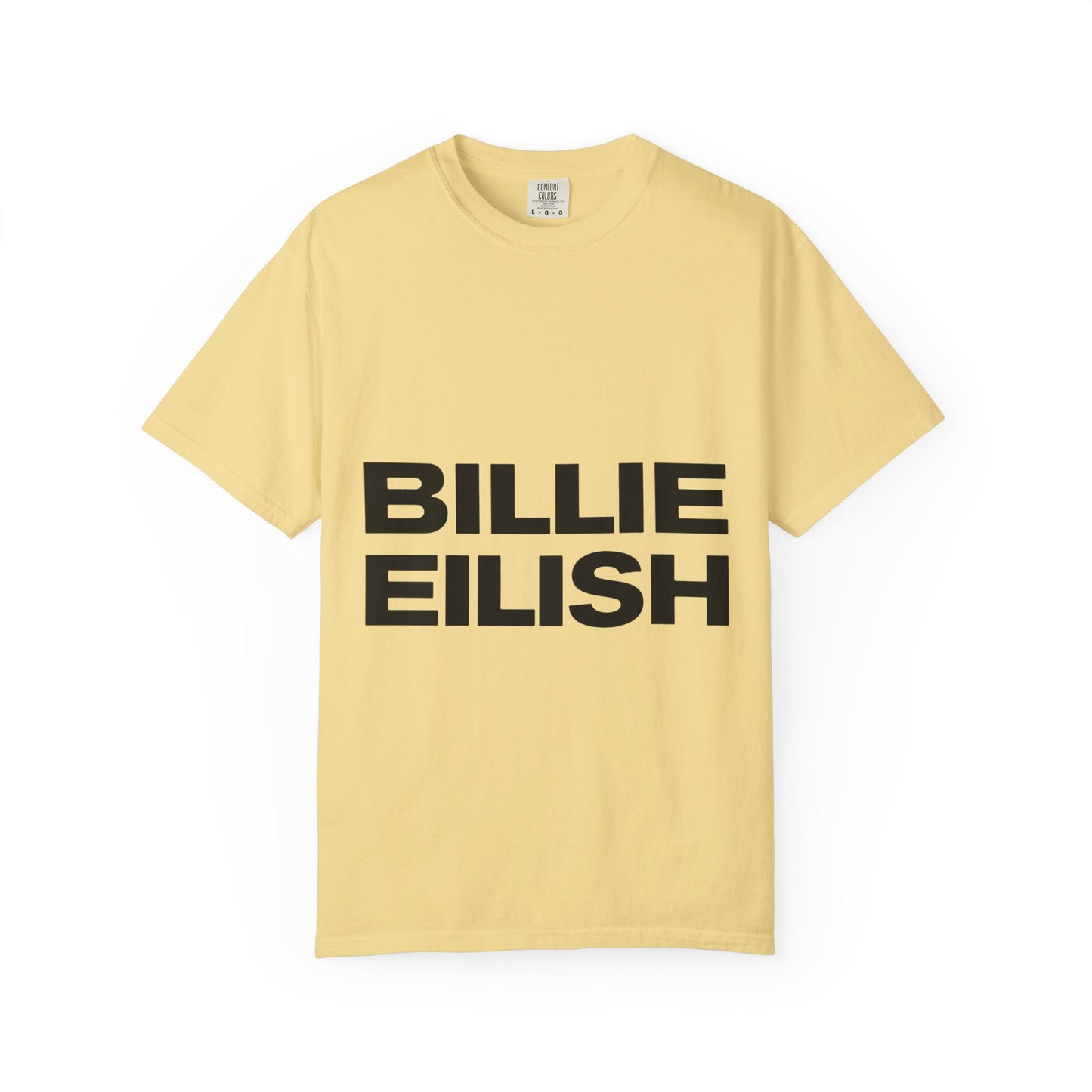 Billie Eilish Inspired Dyed T-shirt – Stacked Glow Text Edition Printify