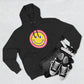 Retro Rainbow Smiley Three-Panel Fleece Hoodie - snazzymerch