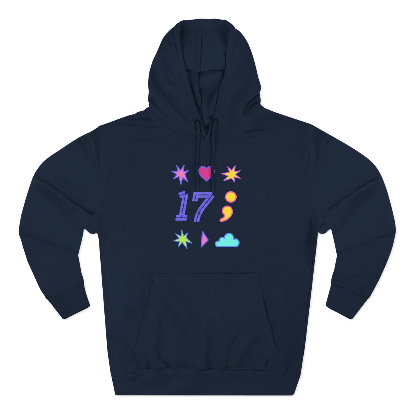 Symbols of 17 Aesthetic Three-Panel Fleece Hoodie - snazzymerch