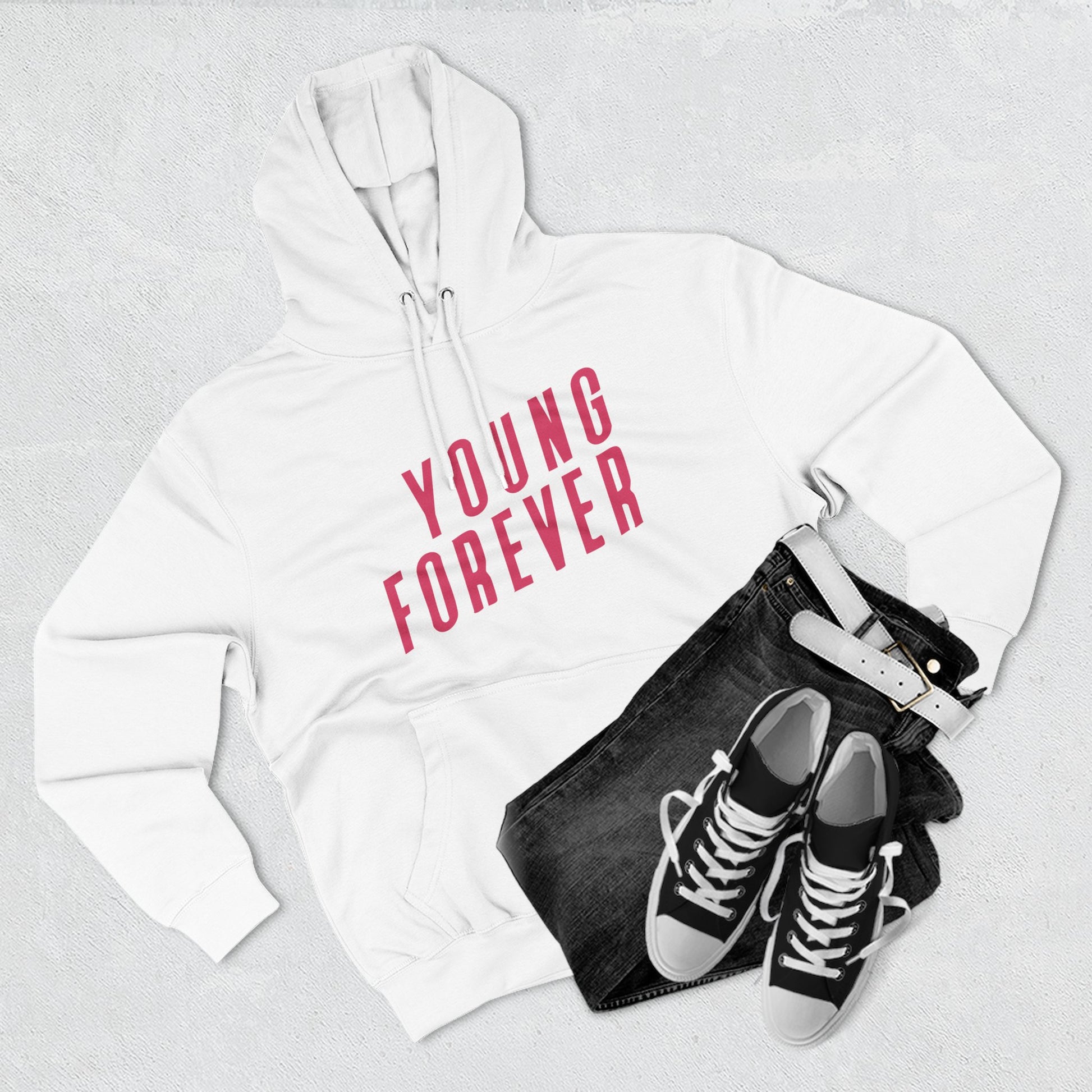 Young & Forever Three-Panel Fleece Hoodie - snazzymerch