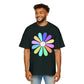 Rainbow Bloom Positivity Men's Heavy Oversized Tee - snazzymerch