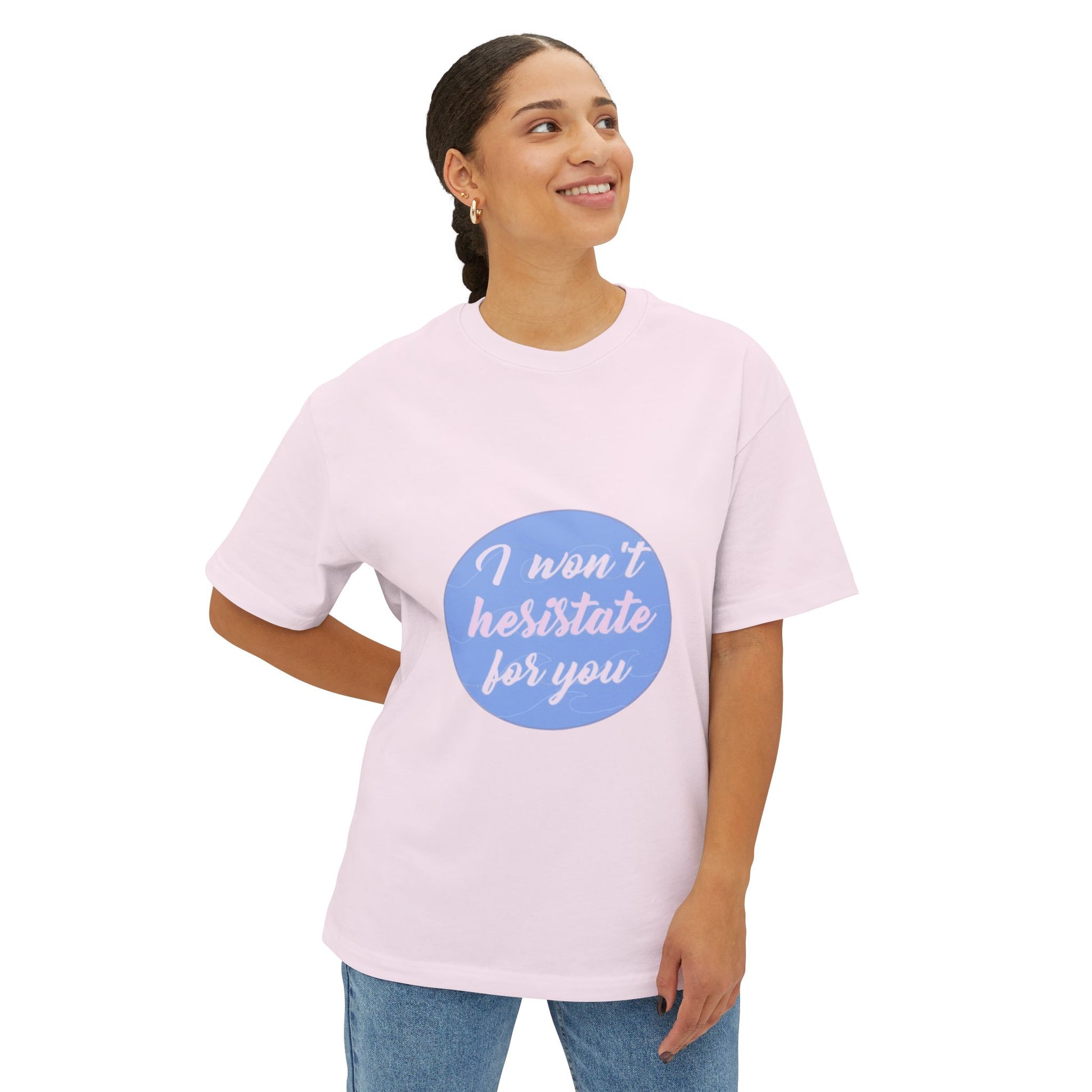 Blue Quote Circle Unisex Oversized Boxy Tee - snazzymerch