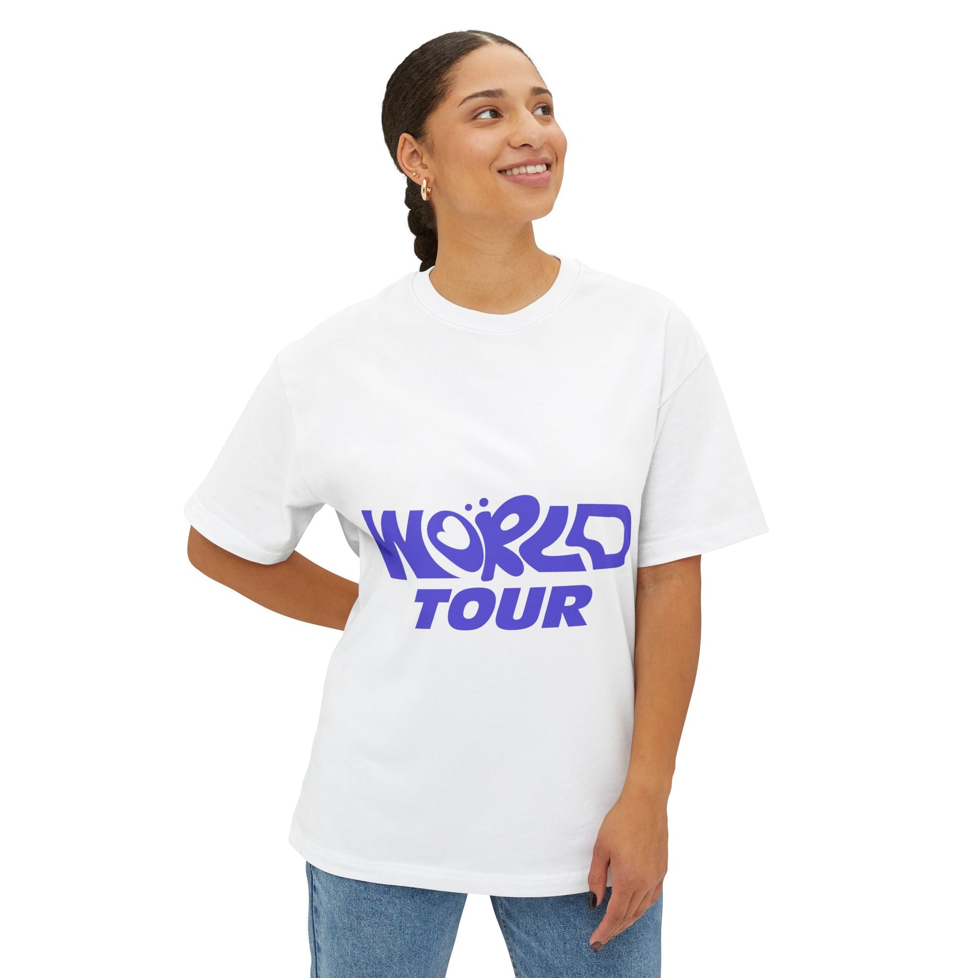World Tour Bubble Letter-Oversized Tee Printify