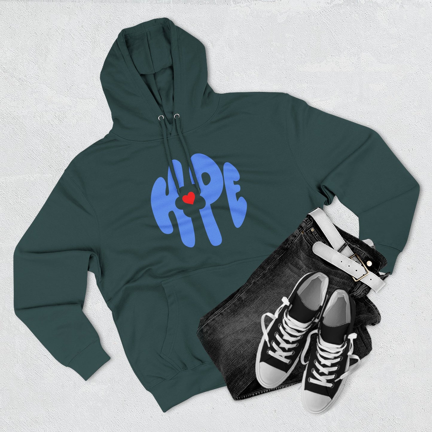 Heart of Hope Retro Three-Panel Fleece Hoodie - snazzymerch