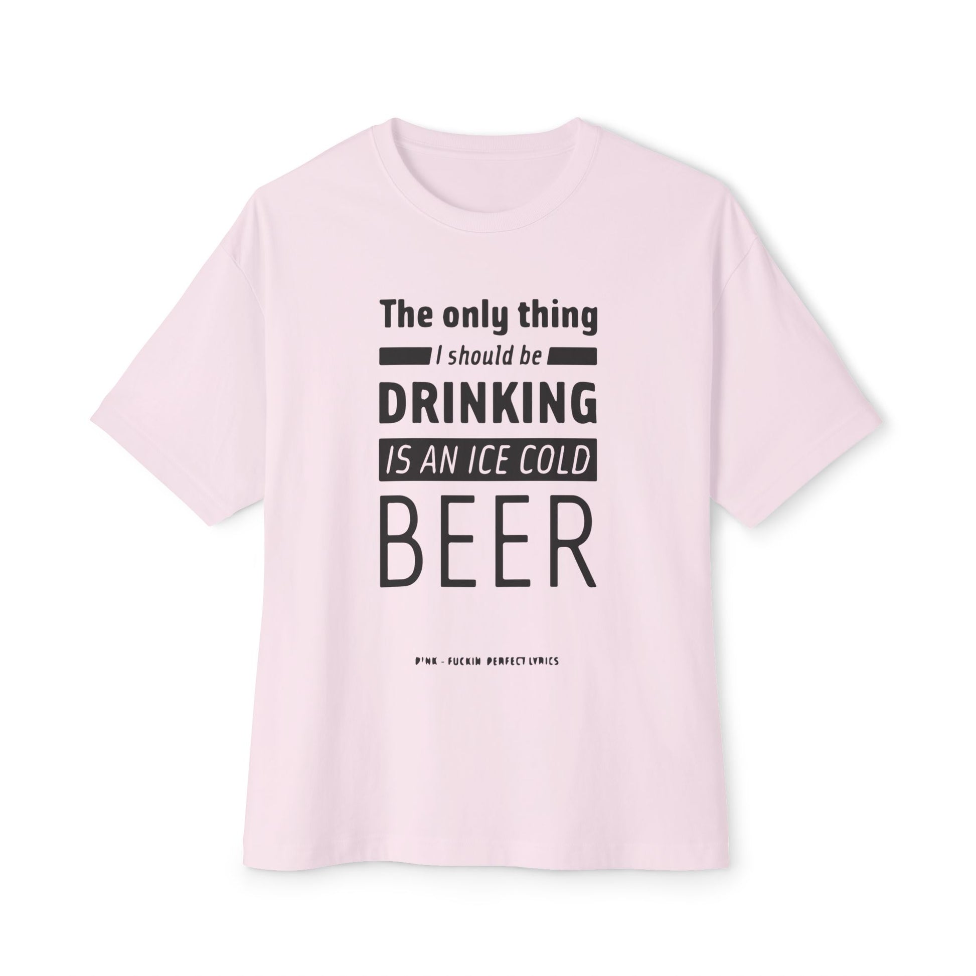 Pop Art Lips & Text Unisex Oversized Boxy Tee - snazzymerch