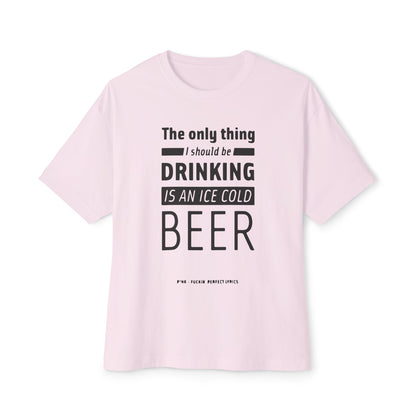 Pop Art Lips & Text Unisex Oversized Boxy Tee - snazzymerch